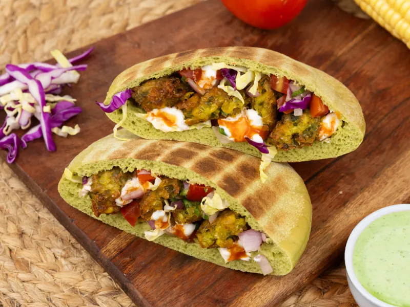 Crispy Corn Fritter Pita Pocket