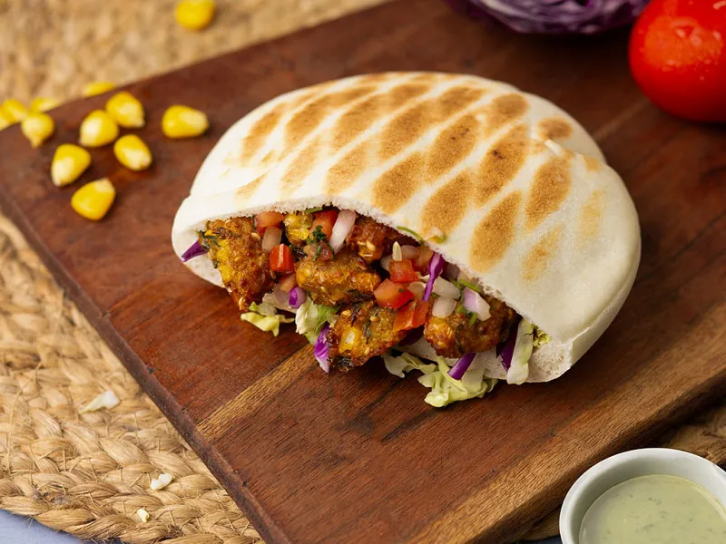 Crispy Corn Fritter Pita Pocket
