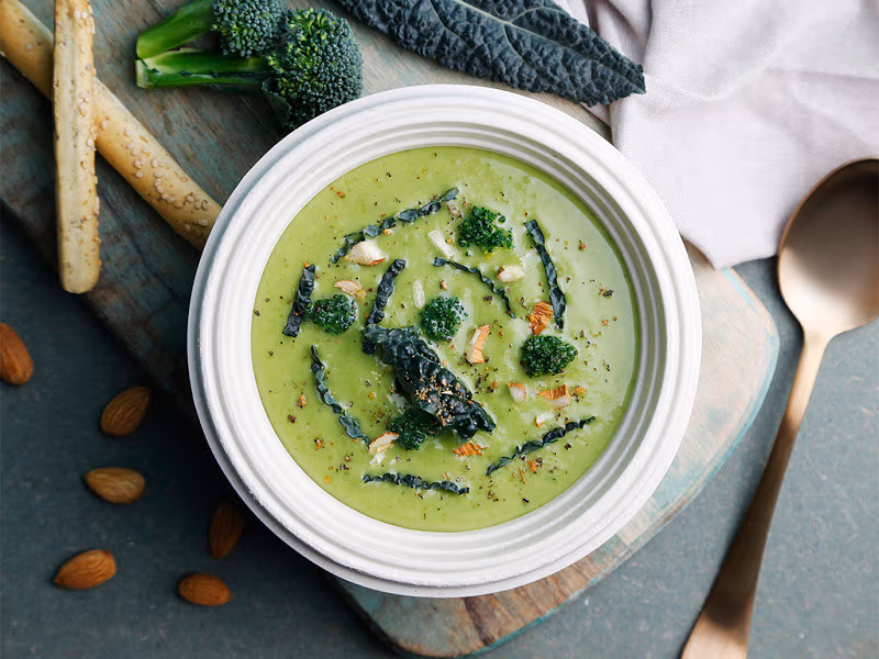 Broccoli, Kale & Almond Soup