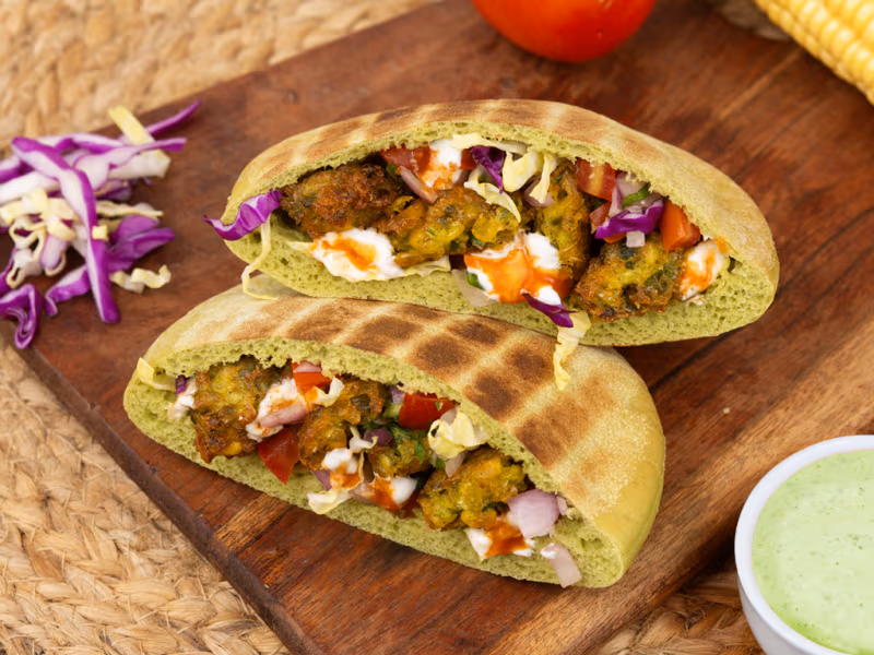 Crispy Corn Fritter Pita Pocket