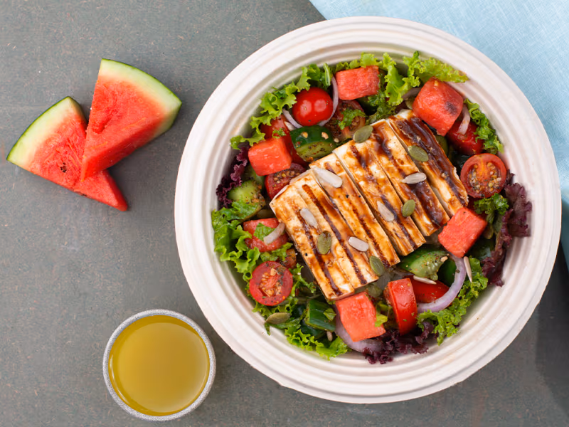 BBQ Grilled Cottage Cheese Salad