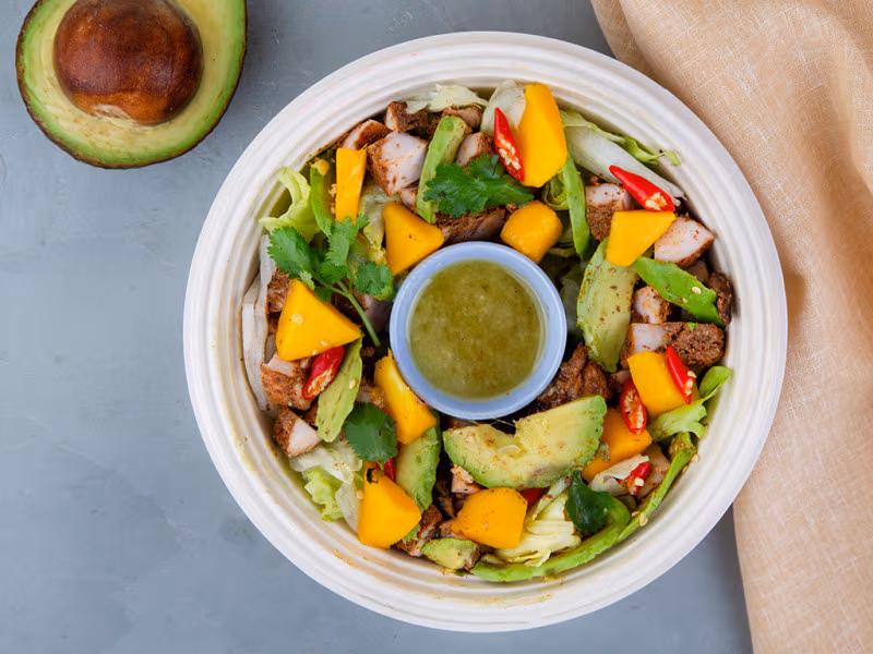 Blackened Chicken, Avocado & Mango Salad
