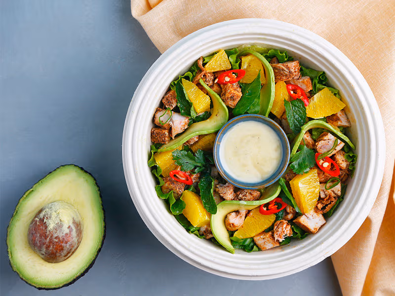 Blackened Chicken, Avocado & Orange Salad